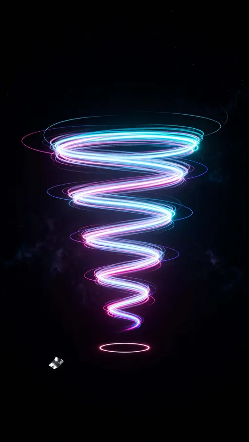 Vortex of Swirling Light Trails