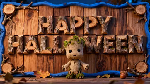 Wooden Halloween word sculpture