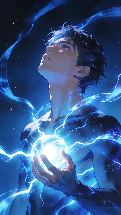 Young man transcendent energy portrait